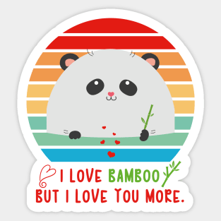 Panda love Bamboo Valentine Sticker